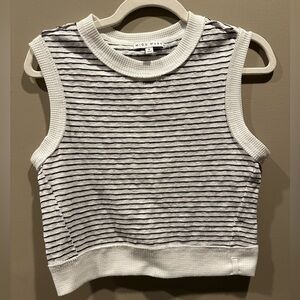 Miou Muse black and white striped top